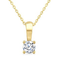 1/3 Ctw Prong Set Round Cut Diamond Solitaire Pendant With Chain in 14K Yellow Gold