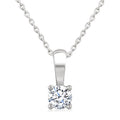 1/4 Ctw Prong Set Round Cut Diamond Solitaire Pendant With Chain in 14K White Gold