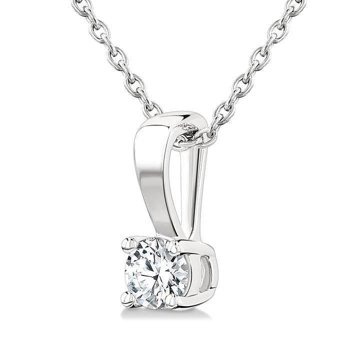 Mistral Orchid Round Shape Diamond Solitaire Pendant