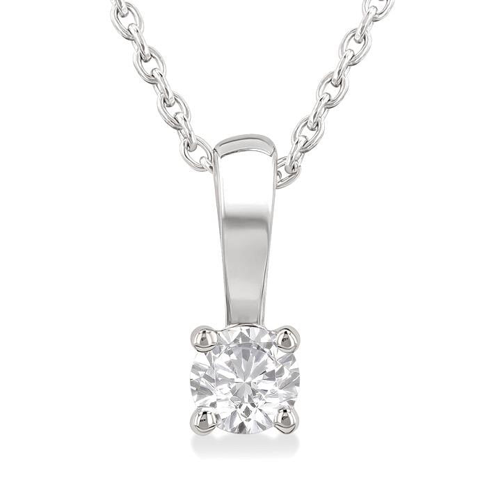 Mistral Orchid Round Shape Diamond Solitaire Pendant