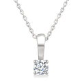 1/6 Ctw Prong Set Round Cut Diamond Solitaire Pendant With Chain in 14K White Gold