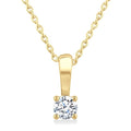 1/6 Ctw Prong Set Round Cut Diamond Solitaire Pendant With Chain in 14K Yellow Gold