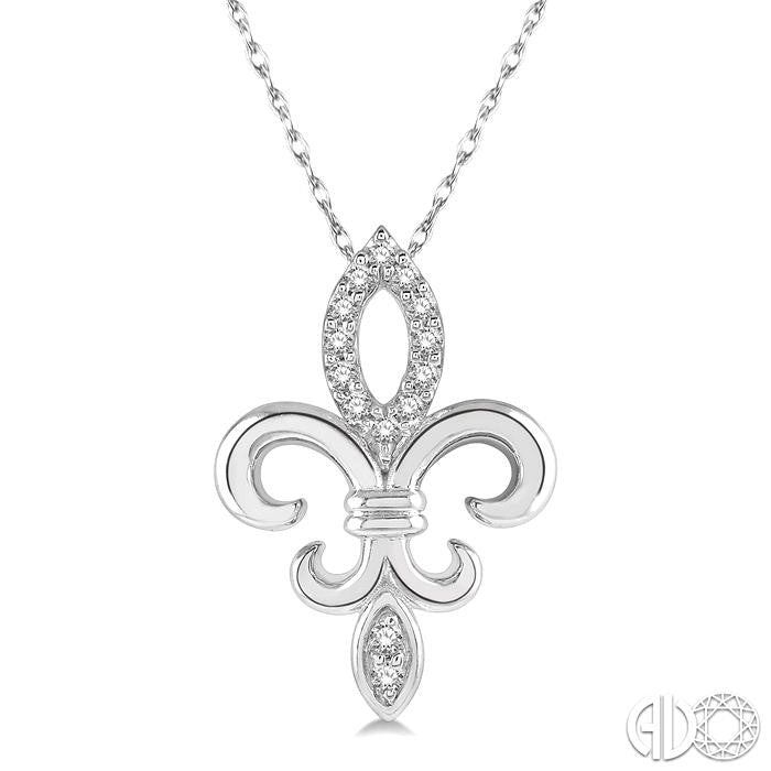 Meadow Yew Fleur De Lis Diamond Pendant