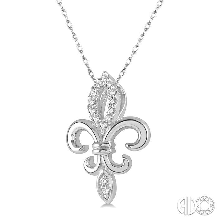 Meadow Yew Fleur De Lis Diamond Pendant