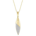 1/10 Ctw Marquise Round Cut Diamond Fashion Pendant With Chain in 10K Yellow Gold