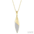 1/10 Ctw Marquise Round Cut Diamond Fashion Pendant With Chain in 10K Yellow Gold