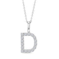 1/3 Ctw Initial 'D' Round Cut Diamond Pendant With Chain in 14K White Gold