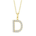 1/3 Ctw Initial 'D' Round Cut Diamond Pendant With Chain in 14K Yellow Gold