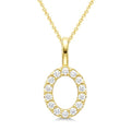 1/3 Ctw Initial 'O' Round Cut Diamond Pendant With Chain in 14K Yellow Gold