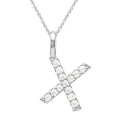 1/4 Ctw Initial 'X' Round Cut Diamond Pendant With Chain in 14K White Gold