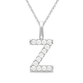 1/4 Ctw Initial 'Z' Round Cut Diamond Pendant With Chain in 14K White Gold