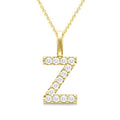 1/4 Ctw Initial 'Z' Round Cut Diamond Pendant With Chain in 14K Yellow Gold