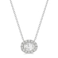 Oval Shape East-West Petite Halo Diamond Fashion Pendant