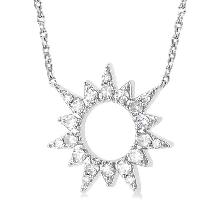 Isolde Violet Sunburst Diamond Fashion Pendant