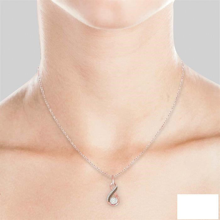 Round Shape Shine Bright Champagne Diamond Infinity Pendant