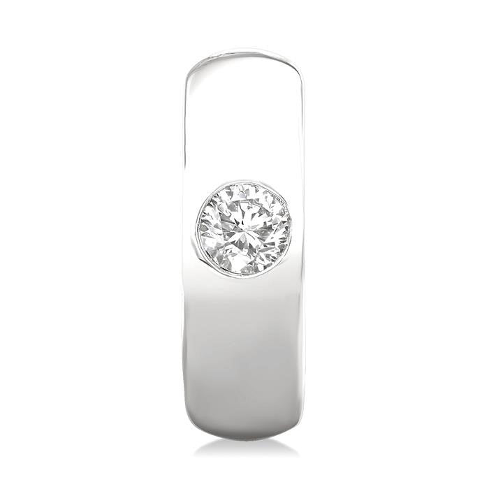 Round Shape Bezel Diamond Huggie Earrings