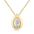 Yew Wren Pear Shape Bezel Set Diamond Pendant