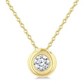1/3 Ctw Bubble Bezel Set Round Cut Diamond Fashion Pendant With Chain in 14K Yellow Gold