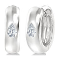 1/4 Ctw Bezel Set Pear Cut Diamond Fashion Huggie Earrings in 14K White Gold