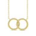 1/8 Ctw Round Cut Diamond Interlocked Circle Fashion Petite Pendant With Chain in 10K Yellow Gold