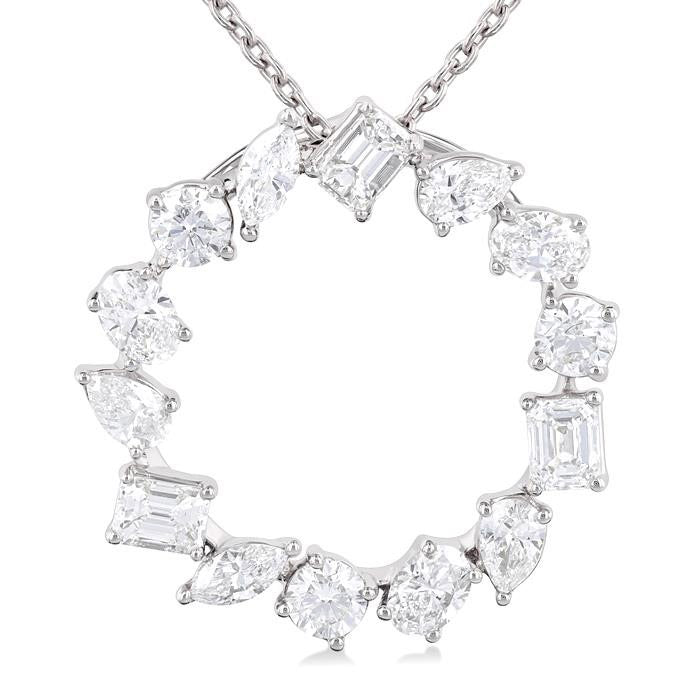 Jasper Nimbus Mixed Shape Circle Diamond Fashion Pendant