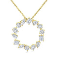1 Ctw Circle Multi-Cut Diamond Fashion Pendant With Chain in 14K Yellow Gold