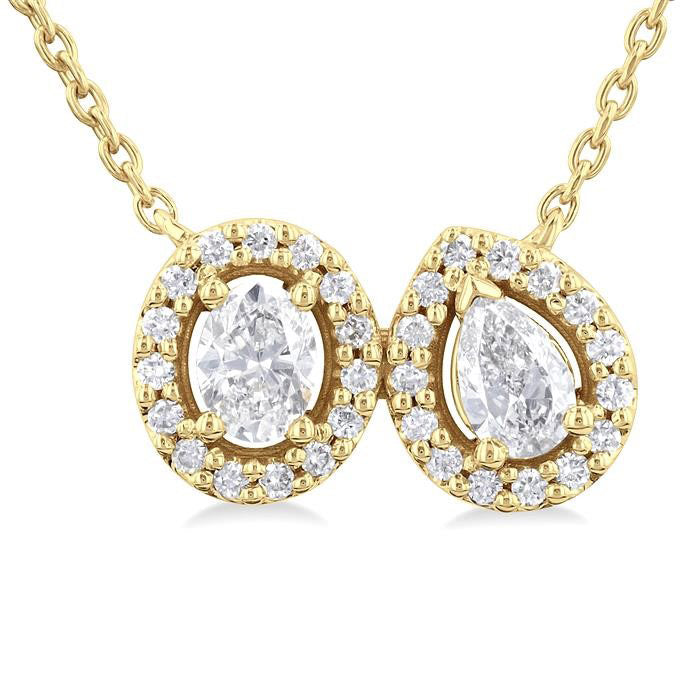 Toi Et Moi Halo Diamond Pendant