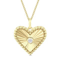 Lark Riviera Heart Shape Fluted Medallion Diamond Pendant
