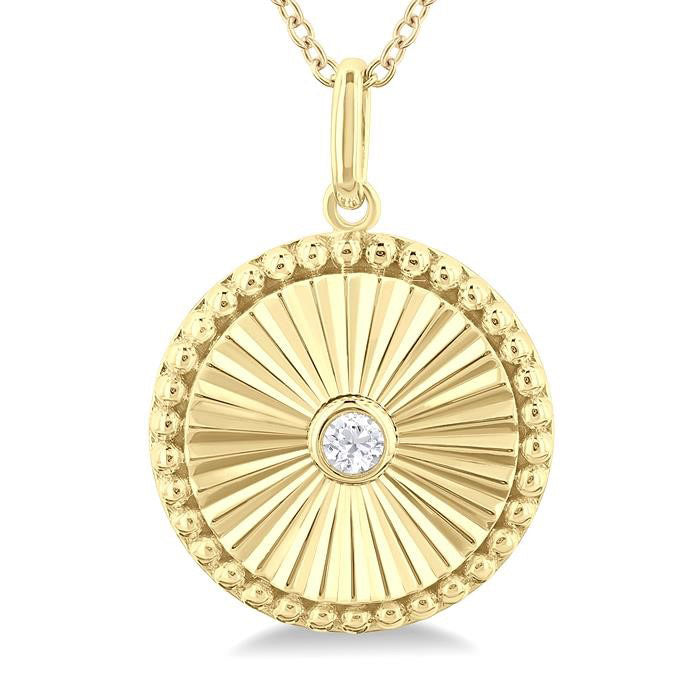 Celestia Delphine Circle Fluted Medallion Diamond Pendant