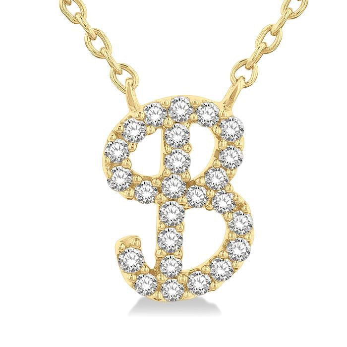 Kalliope Wisteria Script 'B' Initial Diamond Pendant