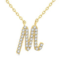 Quiana Jasper Script 'M' Initial Diamond Pendant