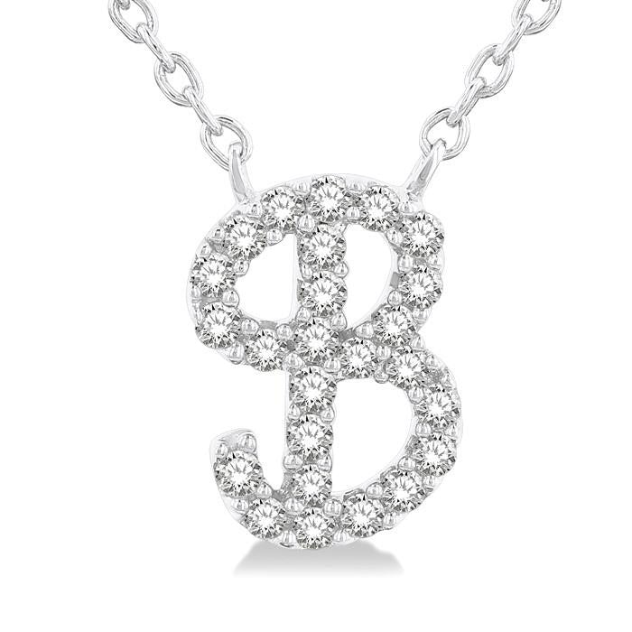 Heritage Sundew Script 'B' Initial Diamond Pendant