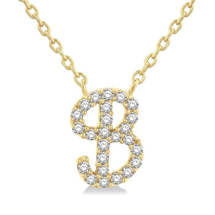Harrier Selene Script 'B' Initial Diamond Pendant