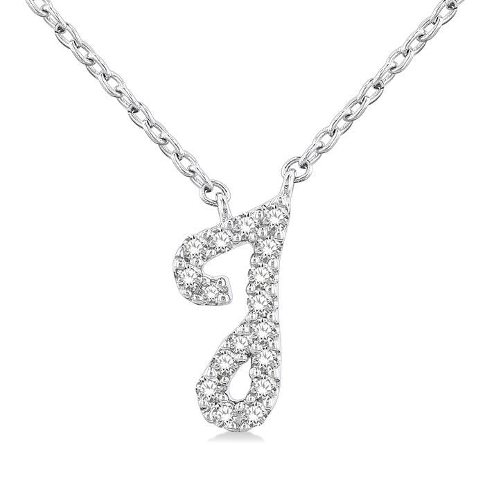Indigo Umbria Script 'J' Initial Diamond Pendant