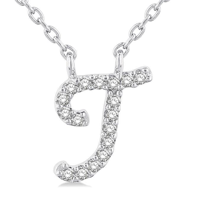 Couture Quorra Script 'T' Initial Diamond Pendant