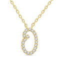1/20 Ctw Initial 'O' Round cut Diamond Pendant With Chain in 14K Yellow Gold