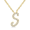 Evadne Aurora Script 'S' Initial Diamond Pendant