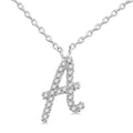 Zaira Oleander Script 'A' Initial Diamond Pendant