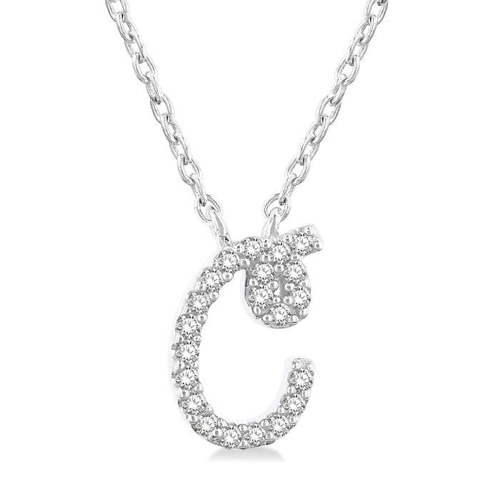 Umbria Halcyon Script 'C' Initial Diamond Pendant