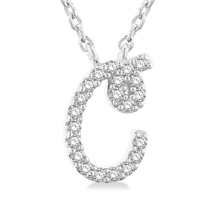Umbria Halcyon Script 'C' Initial Diamond Pendant