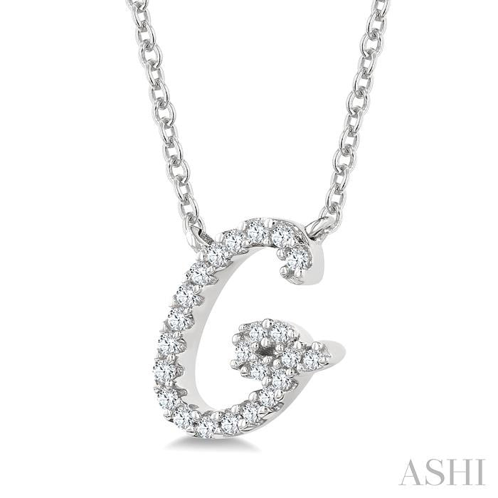 Brisa Whisper Script 'G' Initial Diamond Pendant