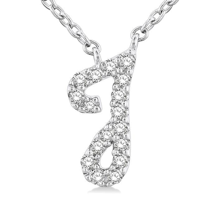 Laurel Peregrine Script 'J' Initial Diamond Pendant