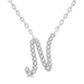 Sonata Thistle Script 'N' Initial Diamond Pendant