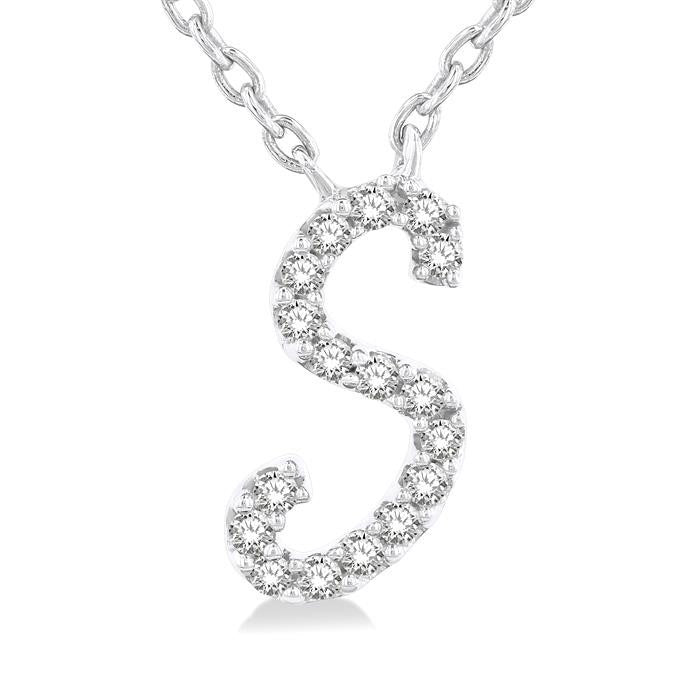 Wynn Waverly Script 'S' Initial Diamond Pendant