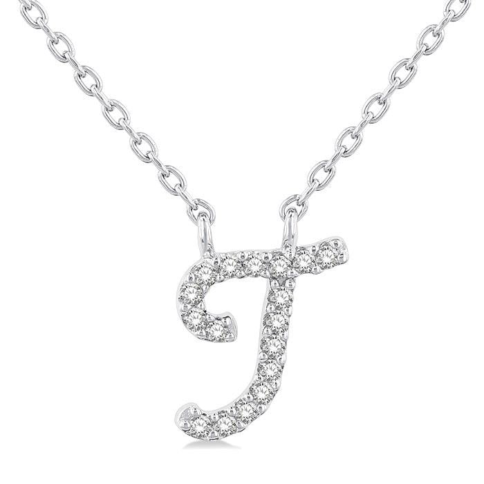 Ballet Yvette Script 'T' Initial Diamond Pendant