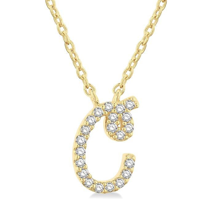 Ulyssa Nyx Script 'C' Initial Diamond Pendant