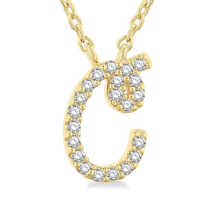 Ulyssa Nyx Script 'C' Initial Diamond Pendant