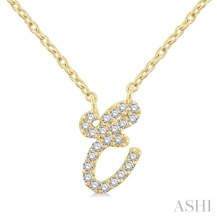 Kaia Luna Script 'E' Initial Diamond Pendant