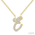 Kaia Luna Script 'E' Initial Diamond Pendant