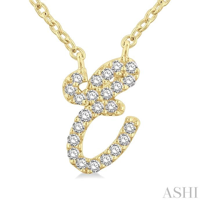 Kaia Luna Script 'E' Initial Diamond Pendant